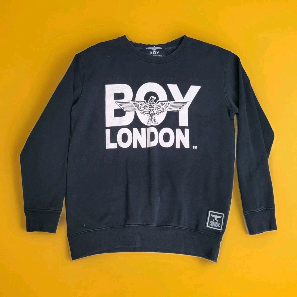 Boy London UK Sweatshirt Unisex Medium‎ Front Logo Athletic Outdoor Y2K Fashion